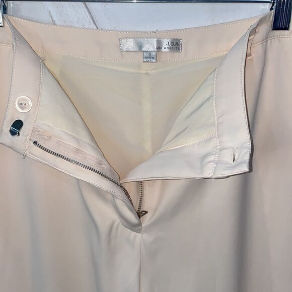 J.O.A. Women’s Wide-Leg Pants Skyline Cream Satin Open Leg Size Small - Picture 9 of 15